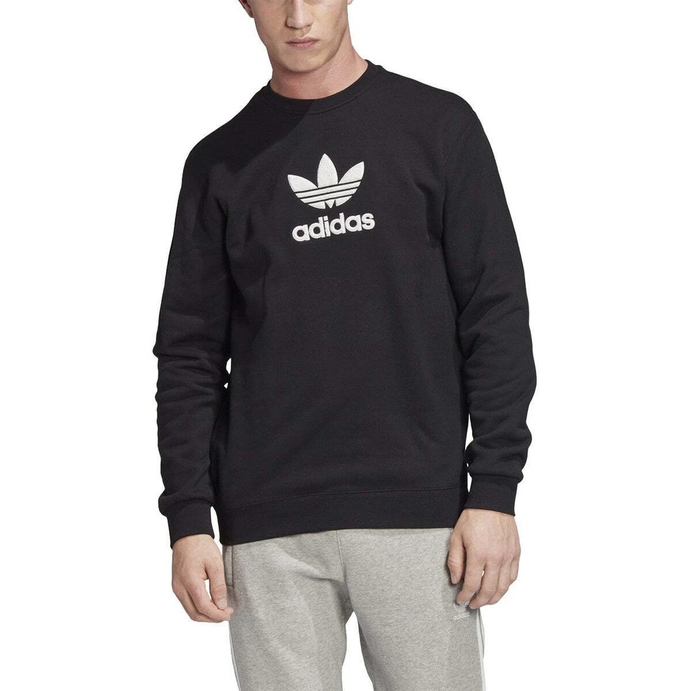 Adidas Originals Crewneck Sweatshirt Mens Small Black‎ FM9917